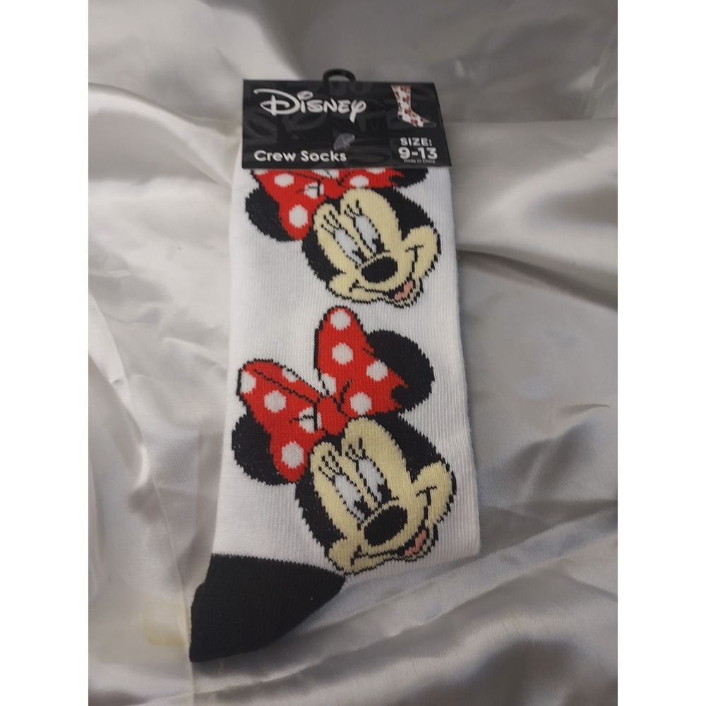 New Disney Minnie Mouse Crew Socks Sz‎ 9-13